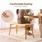 Beige Plastic Rattan Bench with Solid Wood and Oak Legs, Non-Slip Pads